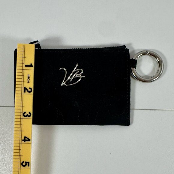 Vera Bradley Black Mini Zip ID Coin Purse with Key Ring - Picture 6 of 6